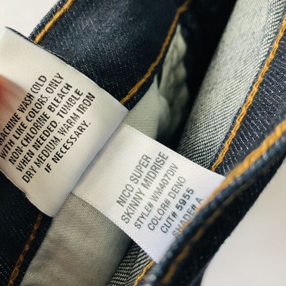 Hudson Nico Super Skinny Mid Rise Jeans Tie Dye Stretch Deno Feather Size 27 - Picture 8 of 9